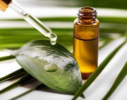 essential oil dripping on the green leaf from pipette; Shutterstock ID 1157577289; Purchase Order: Smolej & Friends; Job: SPA Menü; Client/Licensee: AVITA